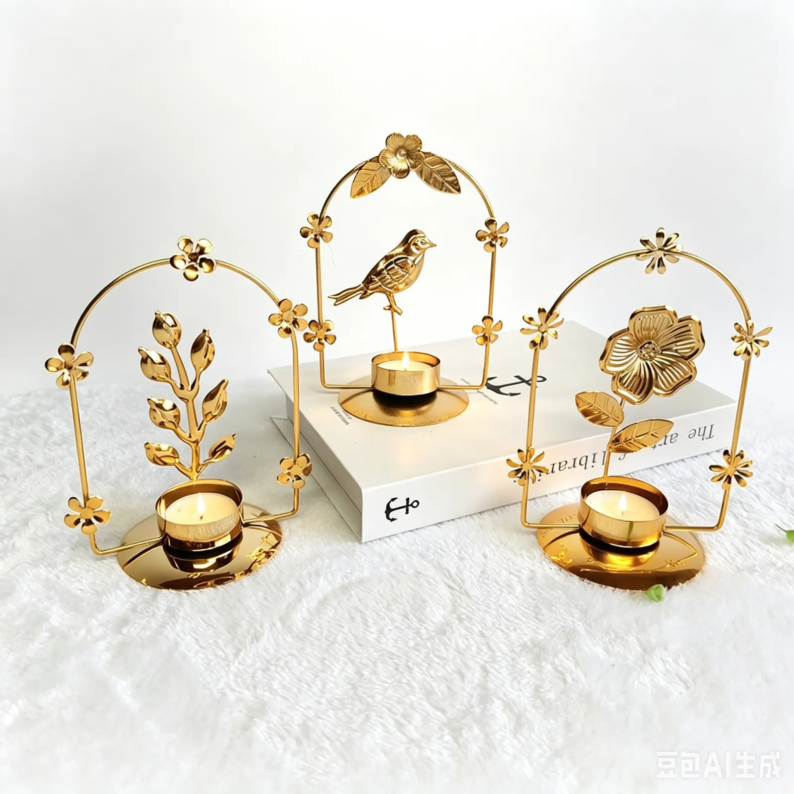 Creative Bird-Themed Wrought Iron Candle Holder – Home Decor