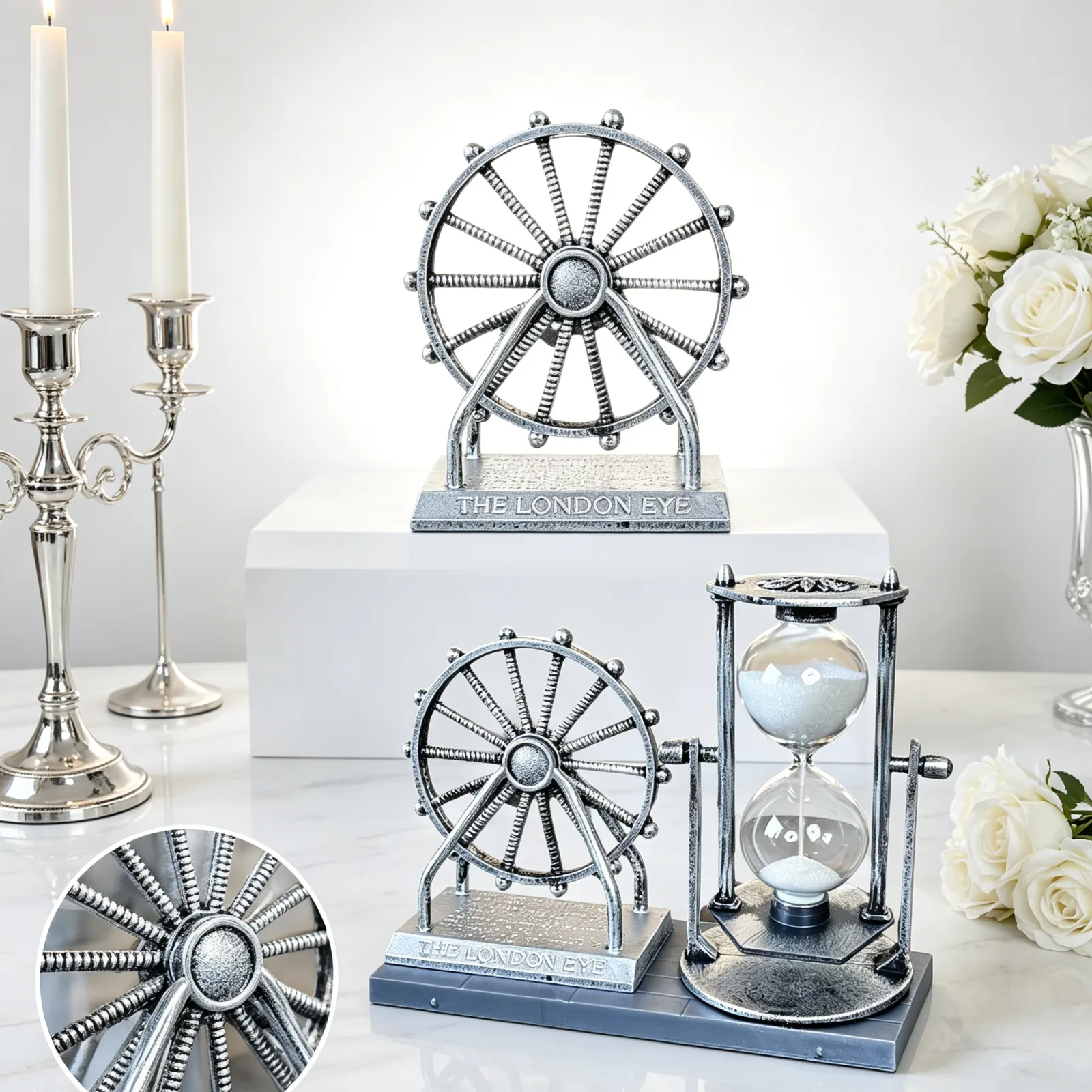 Vintage Ferris Wheel Quicksand Hourglass Ornament – ​​Home Decor Craft Piece